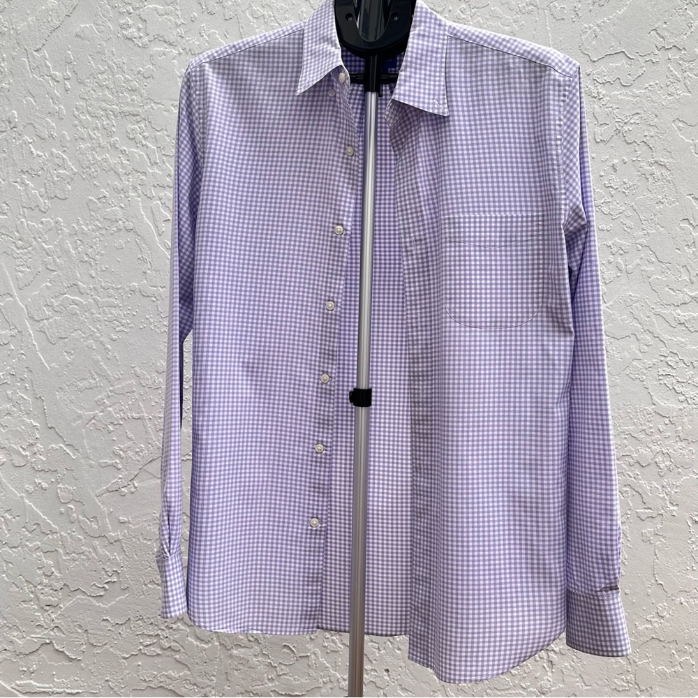 J. Crew Lavender Checkered Button Down Shirt